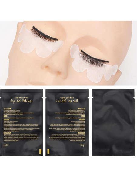Juego de 100 pares de almohadillas de gel YS para ojos - Negro
