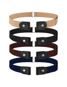 4 Cinturones Elásticos Sin Hebilla Unisex Ajustables 60-100 cm