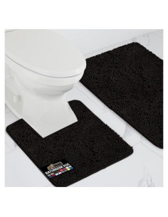 Conjunto de 2 Alfombras de Baño Gorilla Grip Chenille Negro