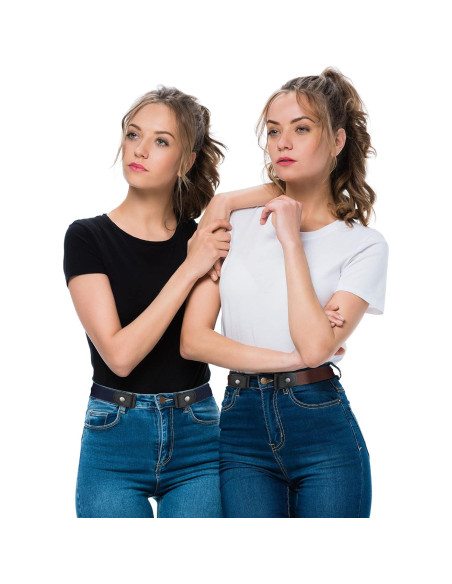 4 Cinturones Elásticos Sin Hebilla Unisex Ajustables 60-100 cm