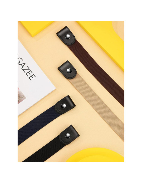 4 Cinturones Elásticos Sin Hebilla Unisex Ajustables 60-100 cm