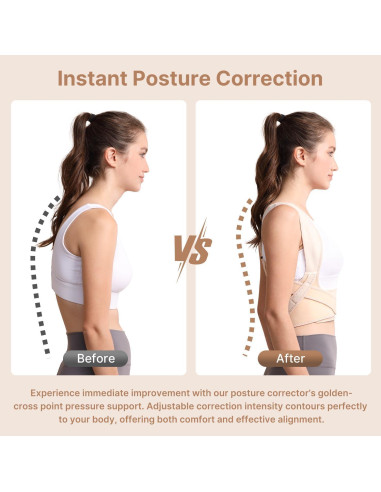 Corrector de Postura Fit Geno XS/S Beige - Alivio Dolor Espalda