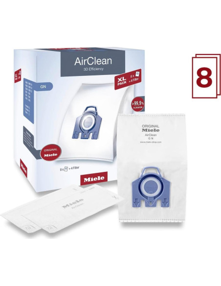 Bolsas de Aspiradora Miele AirClean 3D GN - Paquete de 8