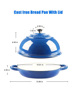 Olla Holandesa CUKOR 7QT Hierro Fundido Enameleda Azul 2