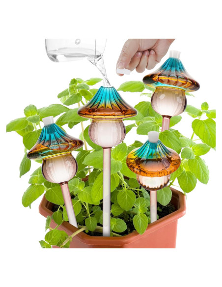 Esferas de Riego de Vidrio Kaimfdg 4 Pcs Autorriego Decorativas