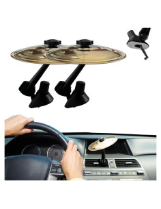 2 Platillos de Coche Dorados - Accesorio Musical para Tablero