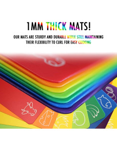 Set de 7 Mats de Cortar Fotouzy Antideslizantes Arcoíris 2