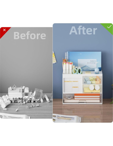 Organizador de Escritorio Marbrasse Blanco con 3 Cajones