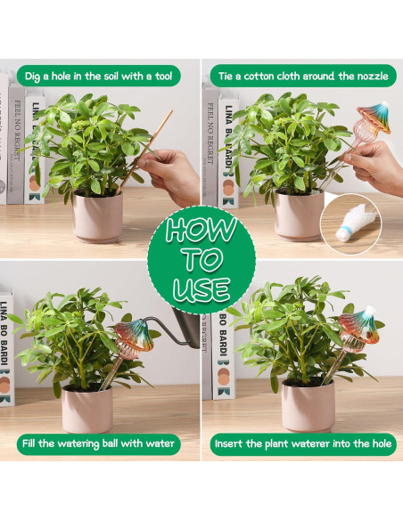 Esferas de Riego de Vidrio Kaimfdg 4 Pcs Autorriego Decorativas