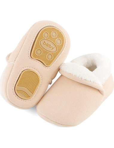 Zapatillas de Casa ESTAMICO para Niños 3-6 Meses Beige