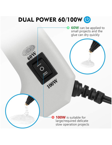 Pistola de Pegamento Caliente Magicfly 100W con 30 Barras