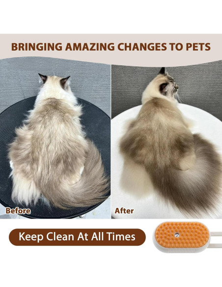 Cepillo de Vapor para Gatos Baytion 4 en 1 Crema