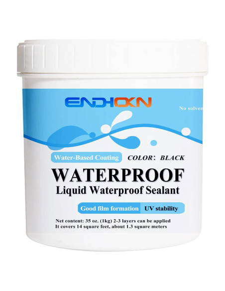 Sellador Impermeable Líquido Negro 992 ml Endhokn para Paredes y Techos