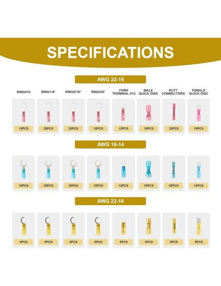 Kit de Conectores Termoretráctiles 320 Piezas Blazewraps