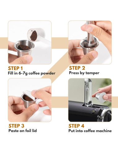 Tapa de Espresso Aluminio Oifyx 120 Unidades 37mm Compatible Nespresso