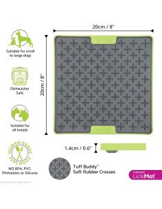LickiMat Tuff Buddy Alfombrilla Lenta Verde 20cm para Perros 2