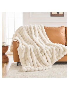 Manta de Piel Sintética IKALIFE 127x152 cm Crema Suave