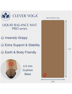 Esterilla de Yoga Clever Yoga Marrón 4.5 mm Antideslizante 2