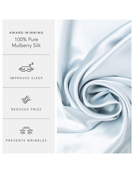 Juego de 2 Fundas de Almohada de Seda Pura Fishers Finery Azul