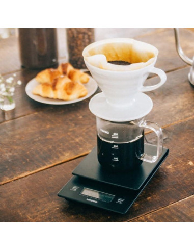 Balanza de Goteo Hario V60 Negra con Temporizador 2000g