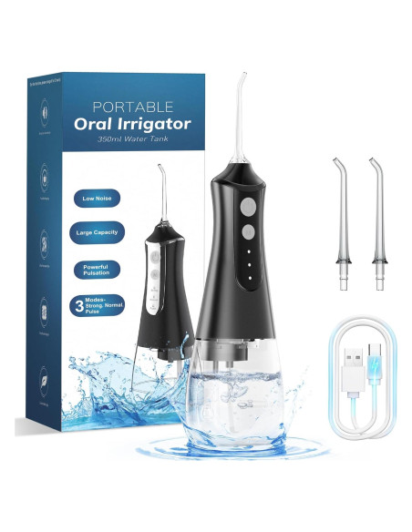 Irrigador Oral Inalámbrico URSMILEKIT Negro 350ml IPX7
