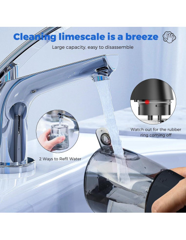 Irrigador Oral Inalámbrico URSMILEKIT Negro 350ml IPX7