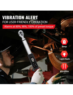 Llave de Torque Digital 1/2" Mxmoonfree 3-200N.m Precisión 1% 2