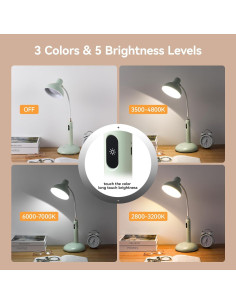 Lámpara de Escritorio Táctil Inalámbrica VAVOFO KM-6781 700LM LED Verde 2