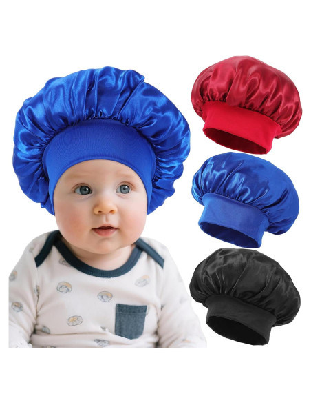 3 Gorras de Satén para Bebé - Suave y Transpirable