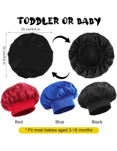 3 Gorras de Satén para Bebé - Suave y Transpirable 2