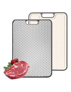 Tabla de Cortar Doble Lado Titanio Puro 38.6x26.4cm jiwasio