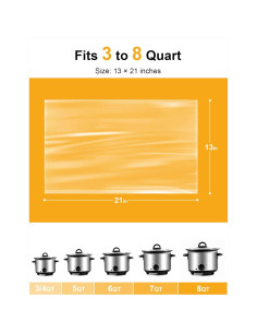 Forros Desechables para Olla de Cocción Lenta SMARTAKE 33x53cm - 10 Piezas 2