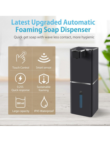 Dispensador Automático de Jabón Espumoso JEMISUN 380ml Sin Contacto