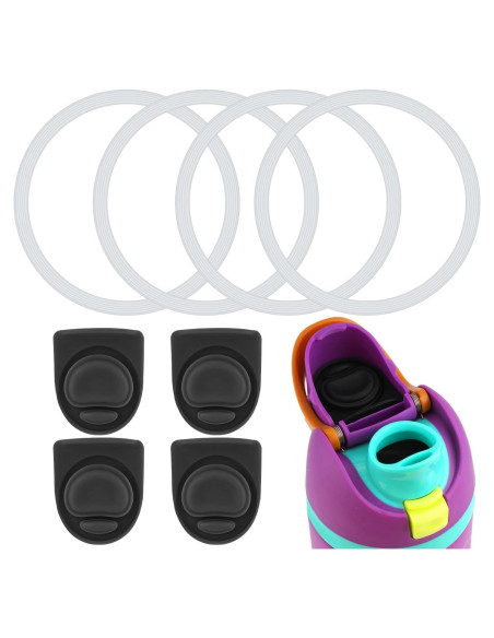 4 Tapones y 4 Sellos de Silicona PEUTIER para Botellas de Agua