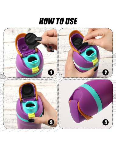 4 Tapones y 4 Sellos de Silicona PEUTIER para Botellas de Agua