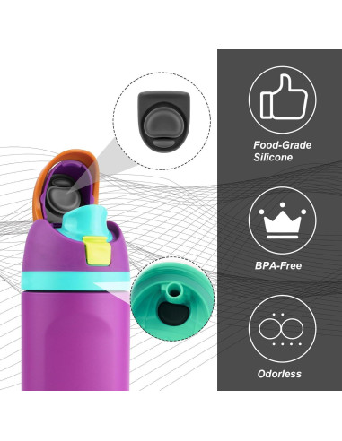 4 Tapones y 4 Sellos de Silicona PEUTIER para Botellas de Agua