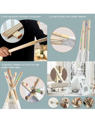 Tienda Tipi para Niños Tanen Tech Gris Chevron 120x120 cm