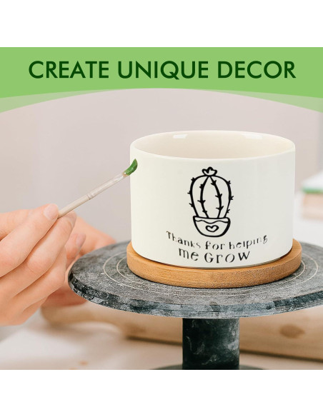 Macetas Suculentas ZOUTOG 8 cm Cerámica Blanca con Drenaje - 6 Piezas