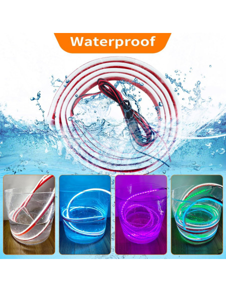 Tira de luz LED Ailinge 177.8 cm Azul Hielo impermeable