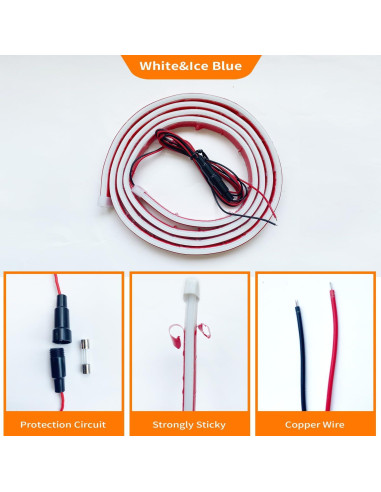 Tira de luz LED Ailinge 177.8 cm Azul Hielo impermeable