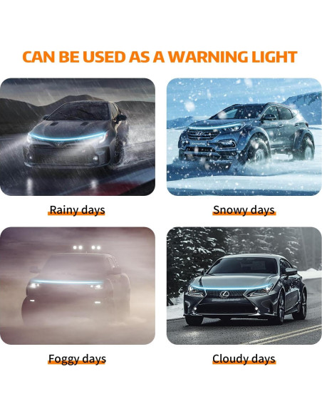 Tira de luz LED Ailinge 177.8 cm Azul Hielo impermeable