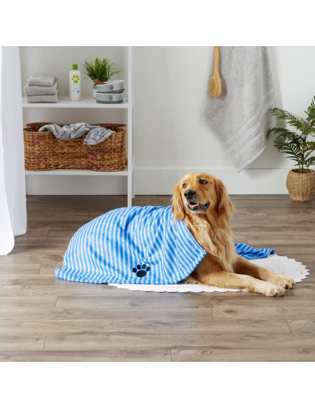 Toalla para Mascotas Bone Dry Rayada 104 x 60 cm Azul