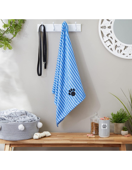 Toalla para Mascotas Bone Dry Rayada 104 x 60 cm Azul