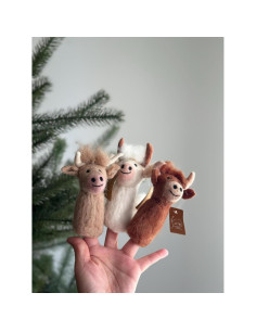 Títeres de dedo de vaca de fieltro Ganapati Crafts 3 colores 2