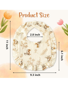 Baberos de Muselina Zainpe 5 Pcs Algodón Absorbentes Bebés 2