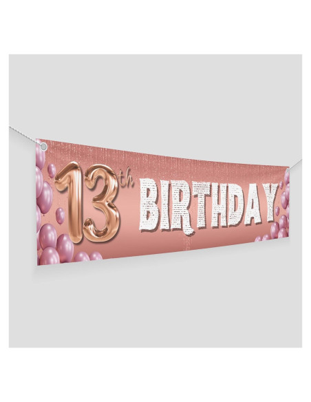Banner de Cumpleaños 13 Años BCB Print 1.22x0.30m Poliester Banner de Cumpleaños 13 Años BCB Print 1.22x0.30m Poliester