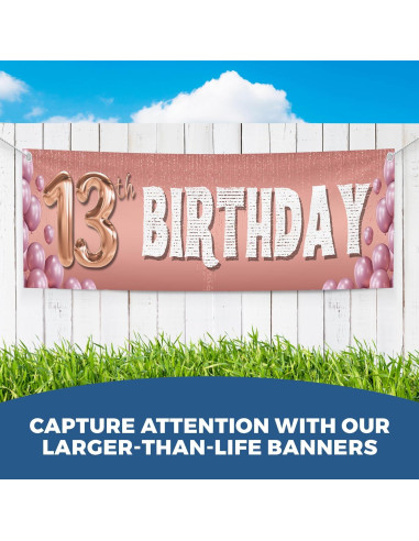 Banner de Cumpleaños 13 Años BCB Print 1.22x0.30m Poliester