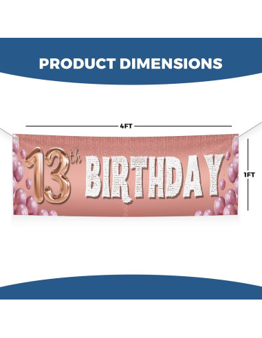 Banner de Cumpleaños 13 Años BCB Print 1.22x0.30m Poliester