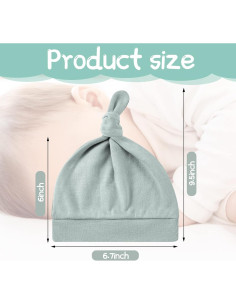 Conjunto de 10 Gorras para Bebés Janmercy 0-6 Meses Algodón 2