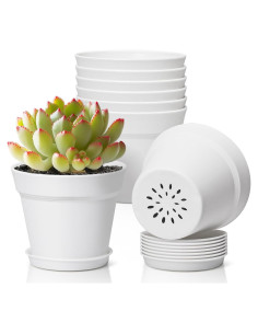 Macetas T4U de 10 cm Paquete de 8 con Plato y Drenaje